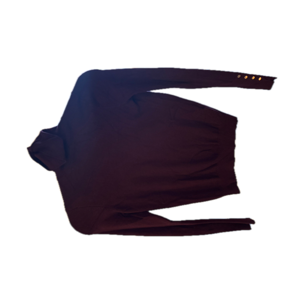Zara Burgundy Ribbed Long Sleeve Turtleneck Sweater - Size S